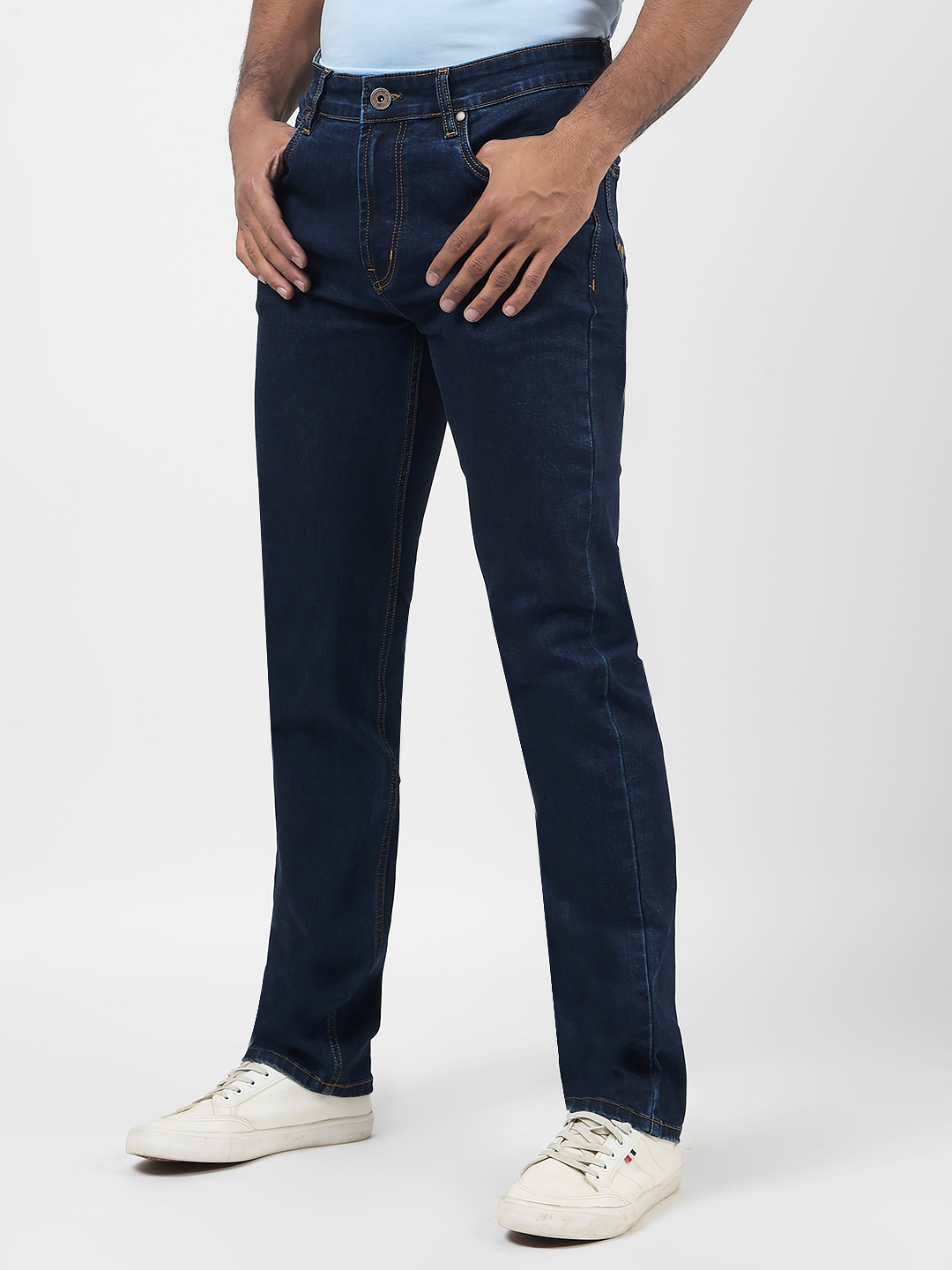 Numero Uno Men Solid Dark Blue Jeans